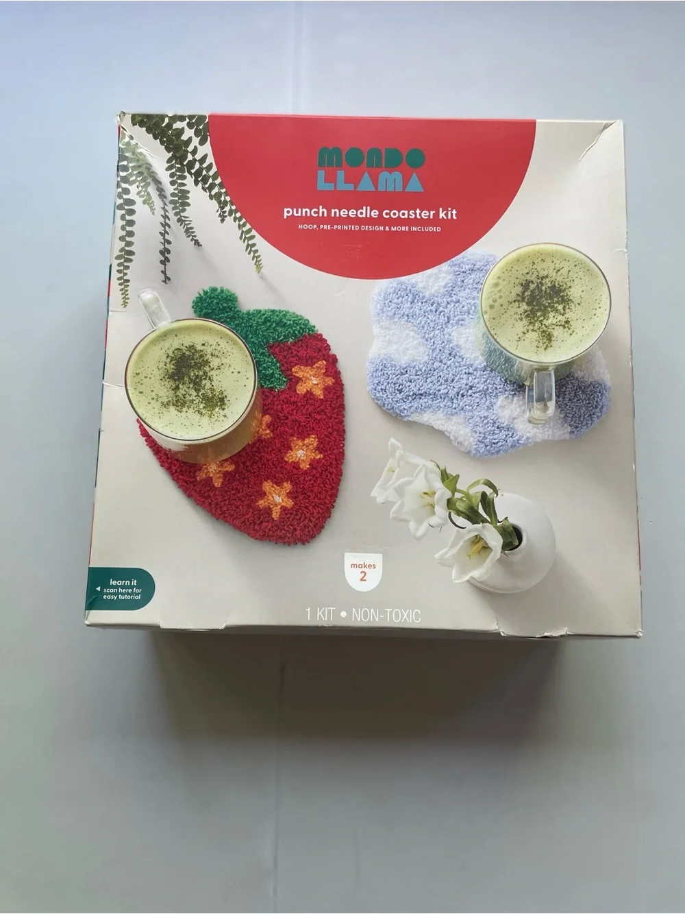 Mondo Llama Punch Needle Coaster Kit Makes 2 DIY Craft Set New
